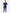 Men's Navy Blue Five-Pocket Scrub Top Full Body Front View with 9-Pocket Pants