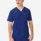 Men's Navy Blue Five-Pocket Scrub Top Top Only Front 