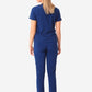 Women's 9-Pocket Scrub Pants Navy Blue with Stash Pocket Top Back View