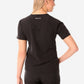 TiScrubs Stretch Women's Real Black Stash-Pocket Scrub Top Only Back View