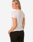 TiScrubs Women's White Mesh Short-Sleeve Underscrub Top Only Side
