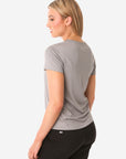 TiScrubs Women's Titanium Gray Mesh Short-Sleeve Underscrub Top Only Side