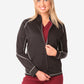 Women's Mesh Scrub Jacket Real Black Front View Jacket Only Zipped
