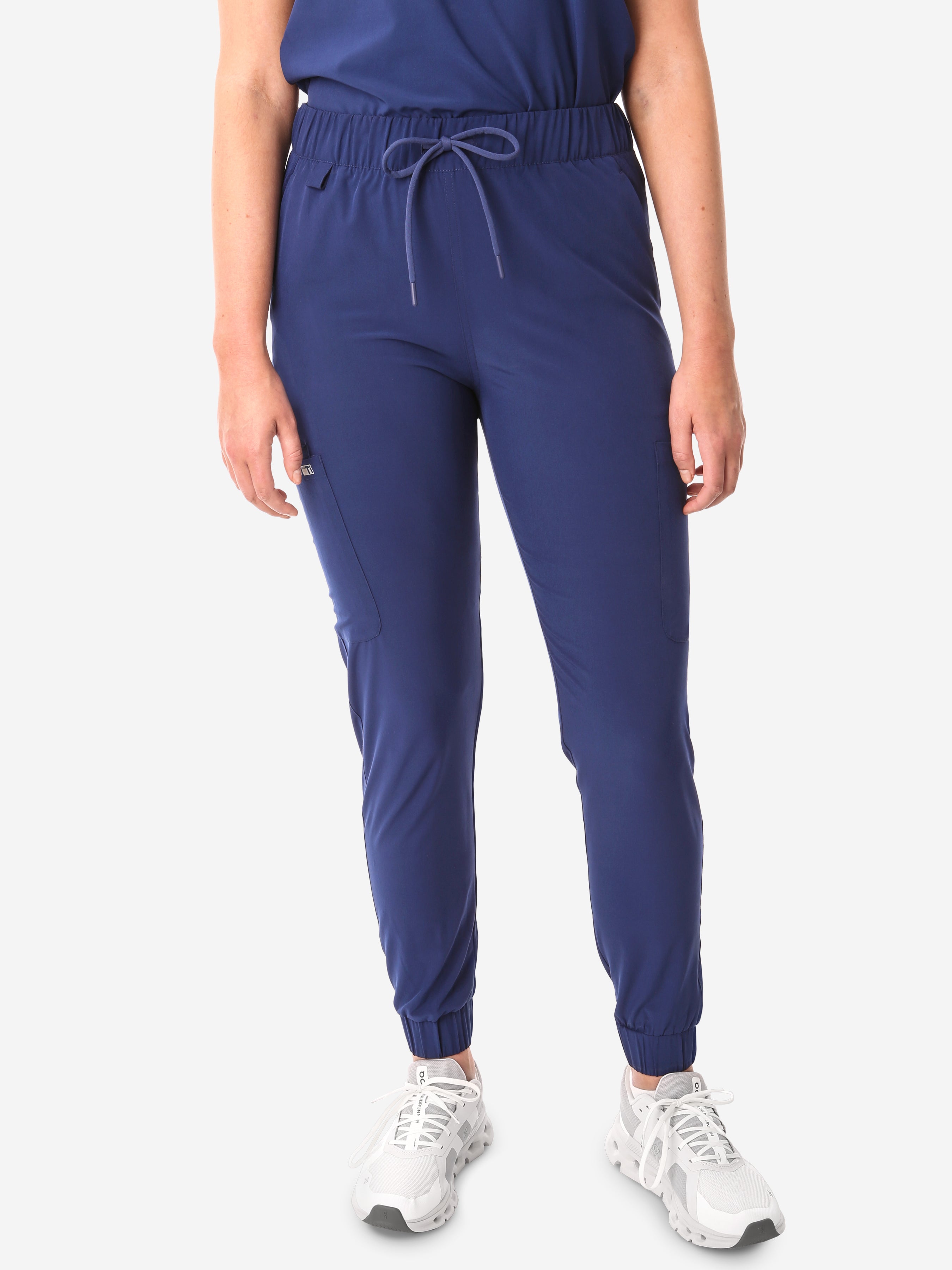 TiScrubs Navy Blue Women&#39;s Stretch Perfect Jogger Pants Front View Pants Only