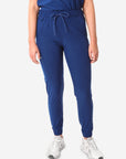 Women's Navy Blue Perfect Scrub Joggers Pants Only Front with One-Pocket Scrub Top