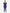 Women's Navy Blue Perfect Scrub Joggers Full Body Back with One-Pocket Scrub Top Tucked