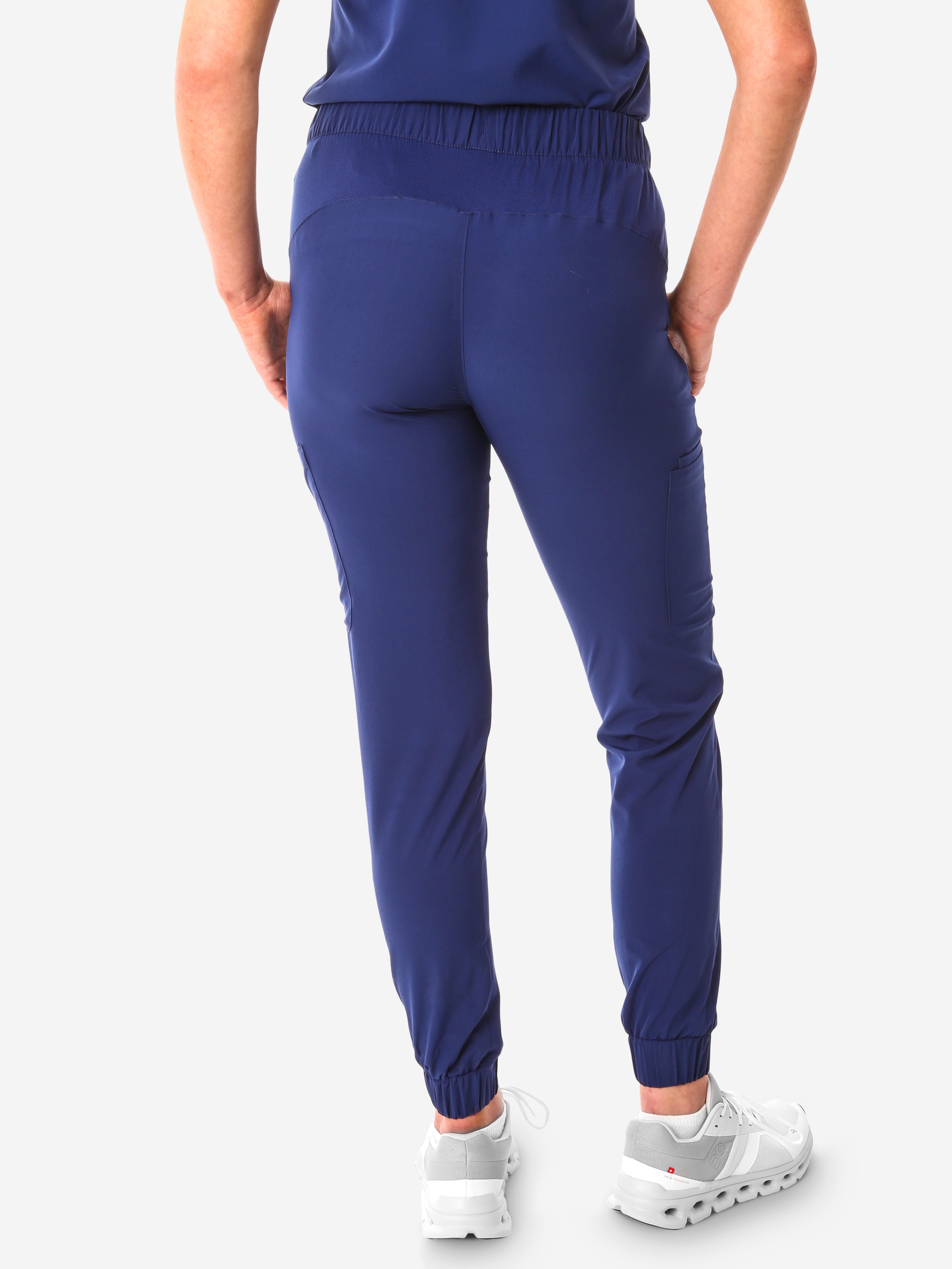 TiScrubs Navy Blue Women&#39;s Stretch Perfect Jogger Pants Back View Pants Only