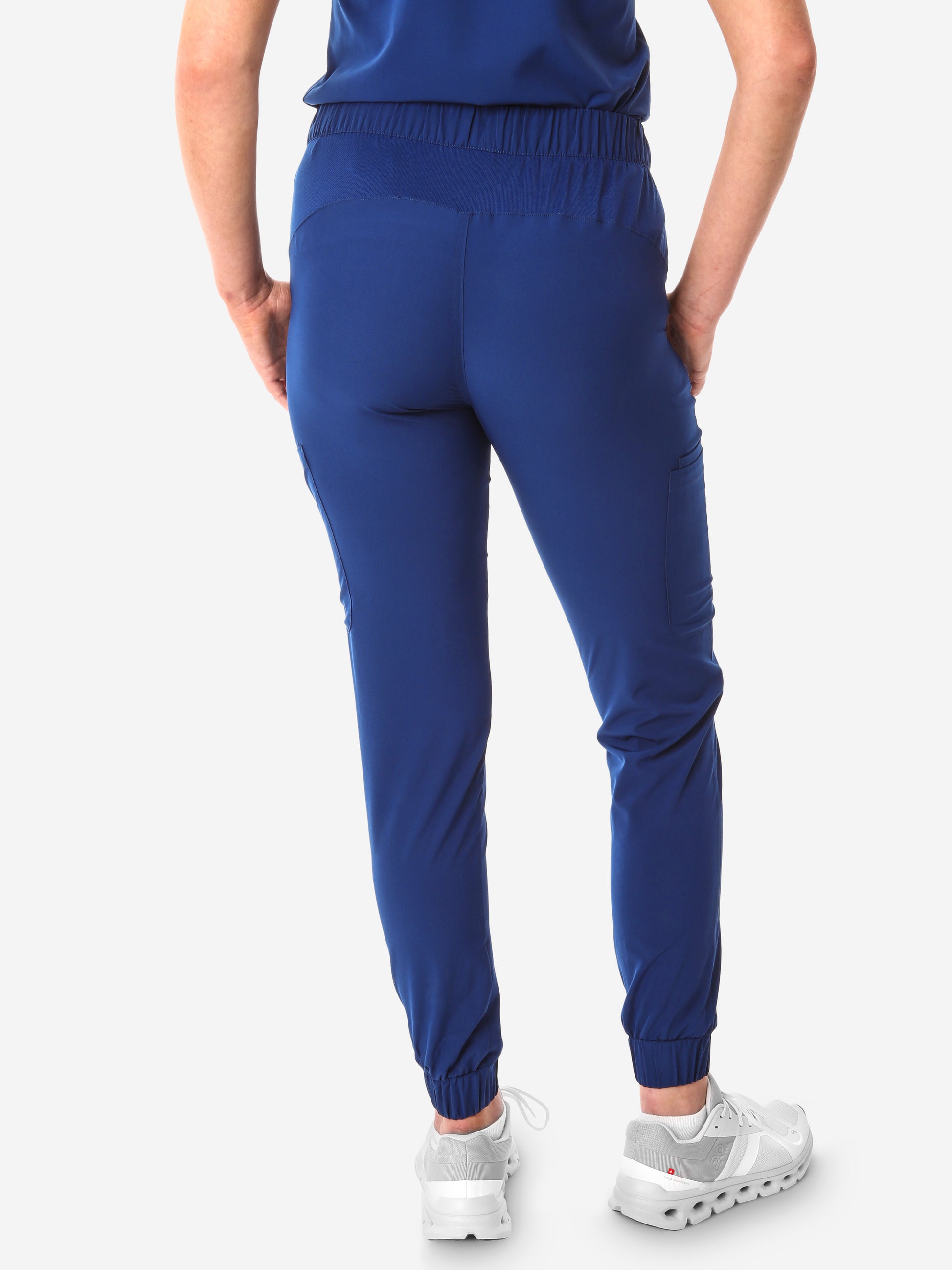 Women's Navy Blue Perfect Scrub Joggers Pants Only Back with One-Pocket Scrub Top