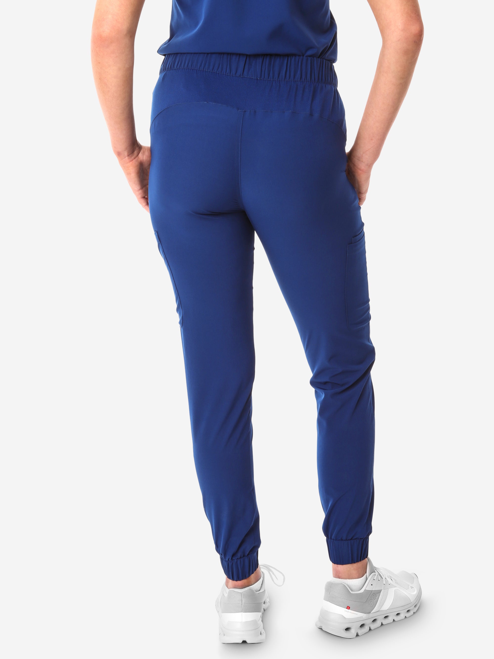 Women&#39;s Navy Blue Perfect Scrub Joggers Pants Only Back with One-Pocket Scrub Top