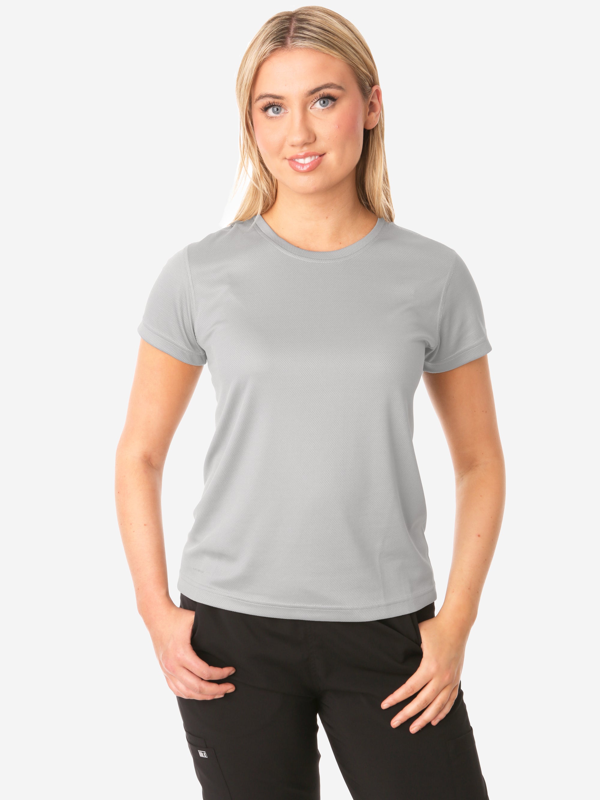 Women's Titanium Gray Short Sleeve Underscrub Front 