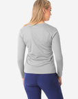 Women's Long Sleeve Underscrub Titanium Gray Back View