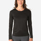 TiScrubs Women's Real Black Long-Sleeve Mesh Underscrub Top Only Front