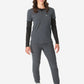 TiScrubs Women's Real Black Long-Sleeve Mesh Underscrub Front with Charcoal Gray Stretch Scrubs