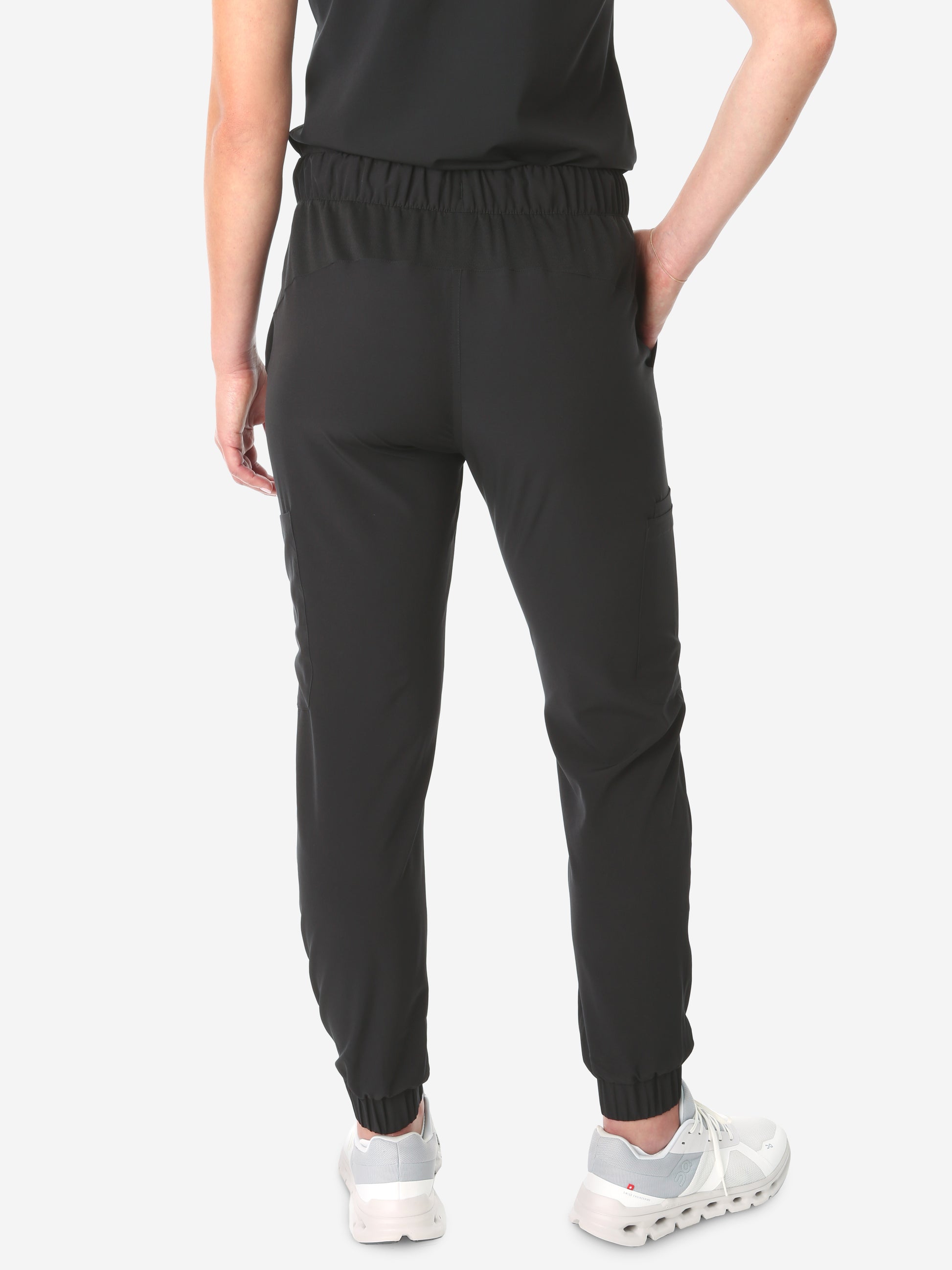 TiScrubs Real Black Women's Stretch Perfect Jogger Pants Back View Pants Only