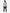 Women's Mesh Scrub Jacket Titanium Gray Back View Full Body Plus Black Stretch Scrubs