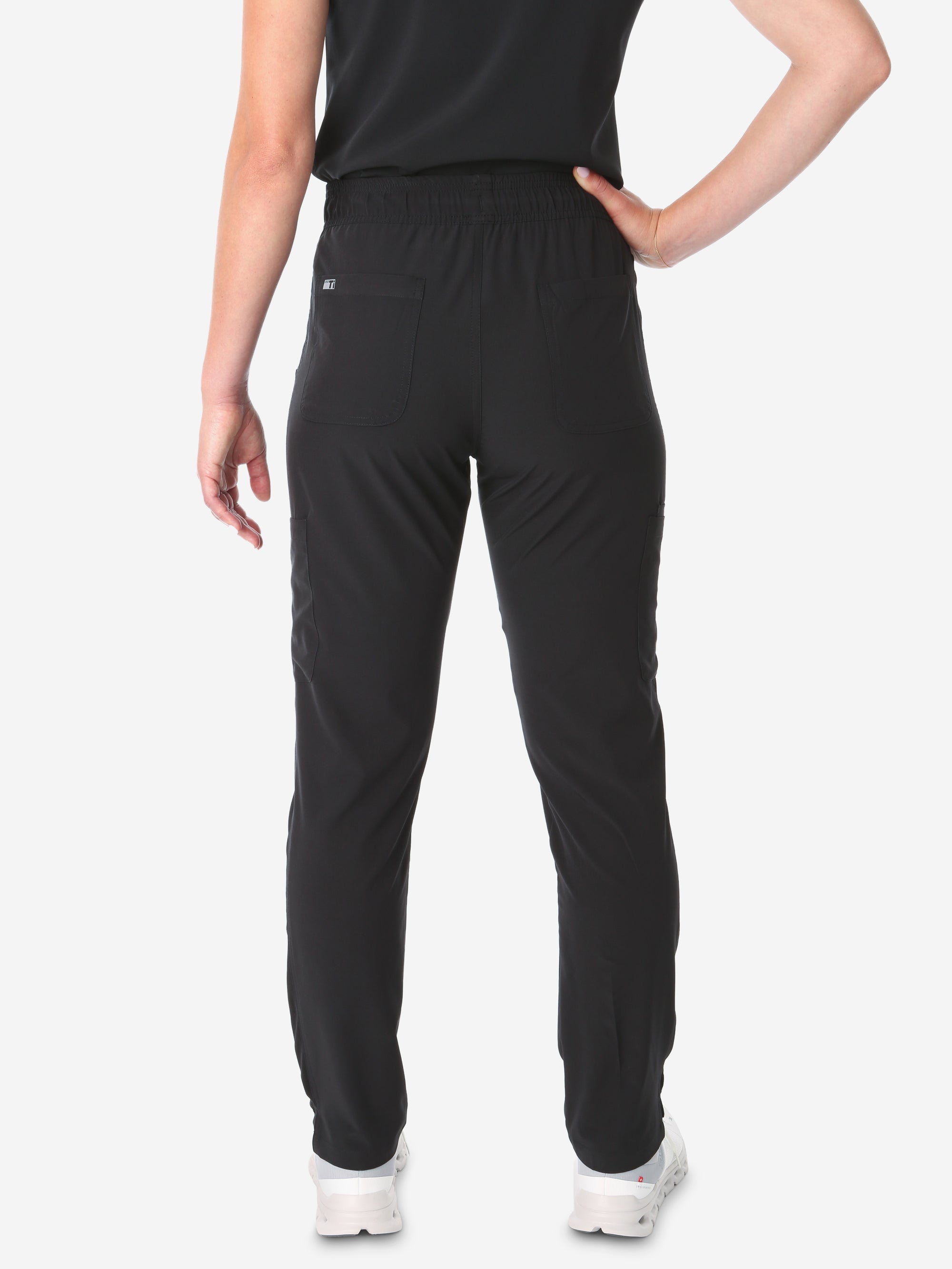 TiScrubs Real Black Women's Stretch 9-Pocket Pants Back View Pants Only