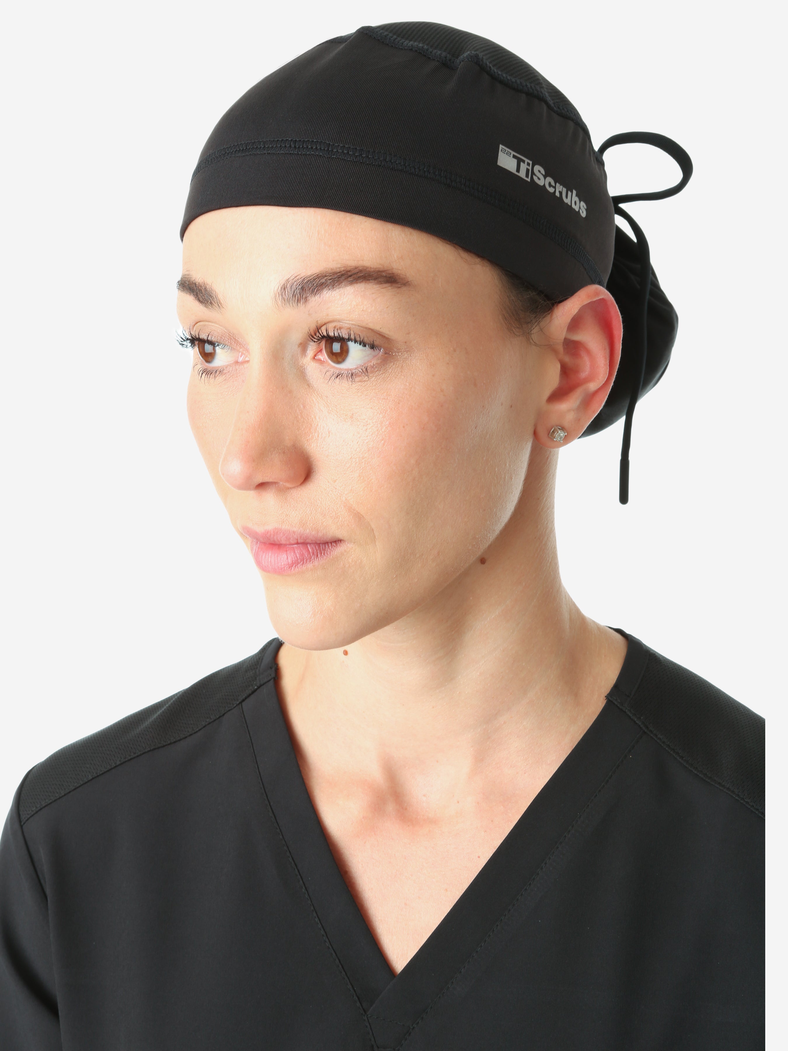 TiScrubs Women's Scrub Cap Real Front and Side View