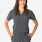 TiScrubs Women's Stretch One-Pocket Scrub Top Charcoal Gray Tucked Front Top Only