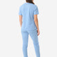 Women's Four-Pocket Scrub Top Ceil Blue with Perfect Scrub Joggers  Back View
