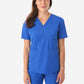 Women's Four-Pocket Scrub Top Royal Blue Front View