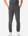 TiScrubs Charcoal Gray Women's Stretch 9-Pocket Pants Front View Pants Only