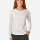 TiScrubs Women's White Long-Sleeve Mesh Underscrub Top Only Front