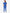 TiScrubs Women's Stretch Royal Blue One-Pocket Scrub Top Untucked with Joggers Back View Full Body