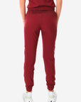TiScrubs Bold Burgundy Women's Stretch Perfect Jogger Pants Back View Pants Only