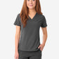 Women's Stash-Pocket Scrub Top Charcoal Gray Front View