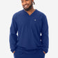Men's Navy Blue Long-Sleeve Scrub Top Front View Top Only