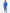 Men's Long Sleeve Scrub Top with Two Chest Pockets Royal Blue Full Body Front View with 9-Pocket Pants