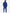 Men's Long Sleeve Scrub Top with Two Chest Pockets Navy Blue Full Body Back View