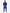 Men's Long Sleeve Scrub Top with Two Chest Pockets Navy Blue Full Body Front View