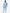 Men's Long Sleeve Scrub Top with Two Chest Pockets Ceil Blue Full Body Front View with 9-Pocket Pants