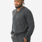 Men's Charcoal Gray Long-Sleeve Scrub Top Front View Top Only