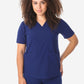 Women's Four-Pocket Scrub Top Navy Blue Top Only Front View