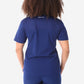 Women's Four-Pocket Scrub Top Navy Blue Top Only Back View