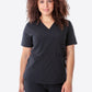 Women's Four-Pocket Scrub Top Real Black Top Only Front View