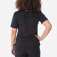 Women's Four-Pocket Scrub Top Real Black Top Only Back iew