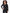 Women's Real Black Long-Sleeve Scrub Top Only Front View
