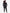 Women's Real Black Long-Sleeve Scrub Untucked Full Body Back View with Perfect Joggers