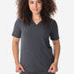 Women's Four-Pocket Scrub Top Charcoal Top Only Front View
