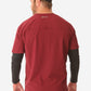 Men's Real Black Long-Sleeve Underscrub and Bold Burgundy Scrubs Back