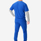 Titanium Gray Men's Long-Sleeve Mesh Underscrub Back with Royal Blue Scrubs
