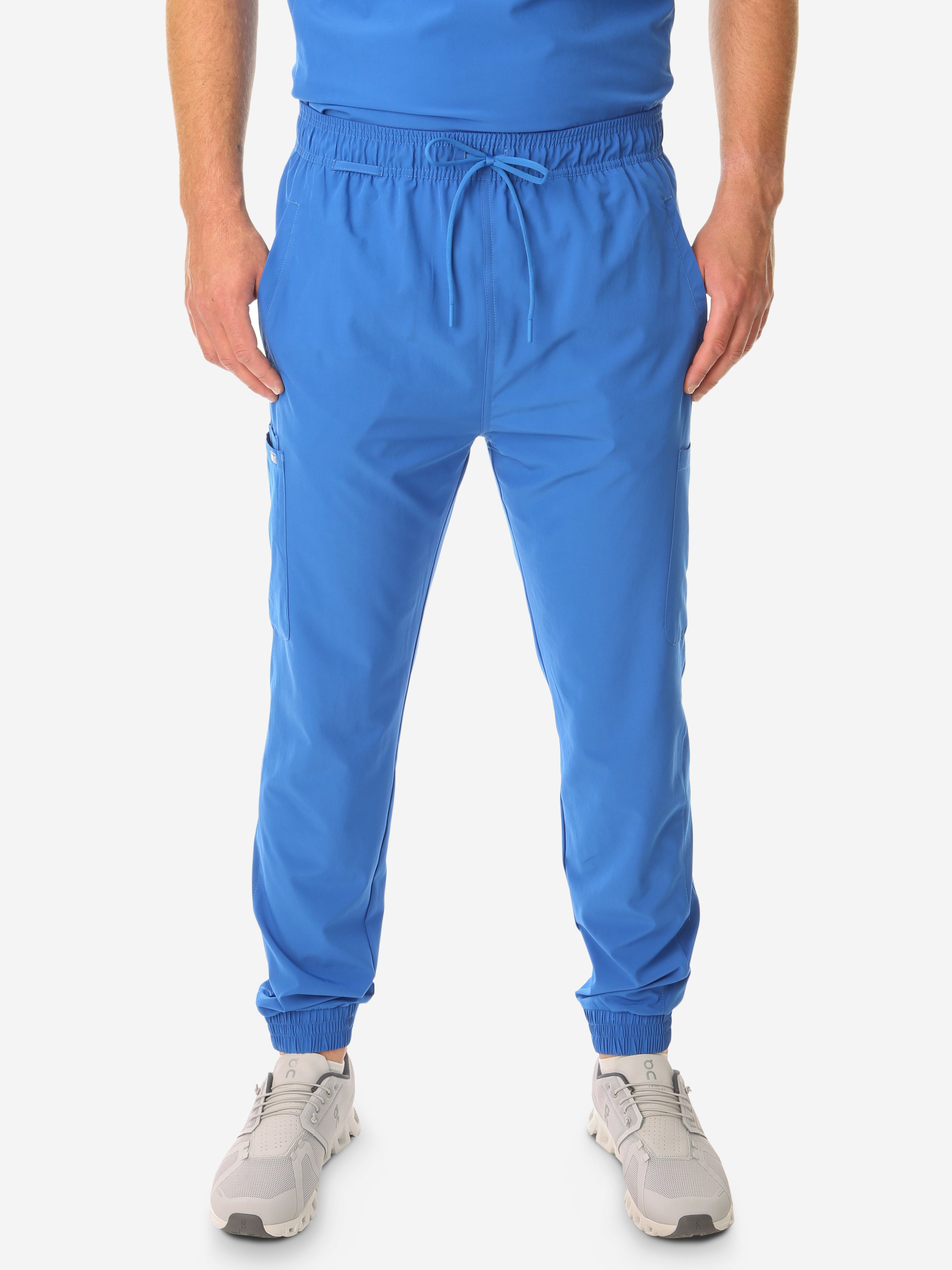 TiScrubs Stretch Royal Blue Jogger Scrub Pants Only Front