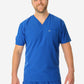 Men's Double-Pocket Scrub Top Royal Blue Front