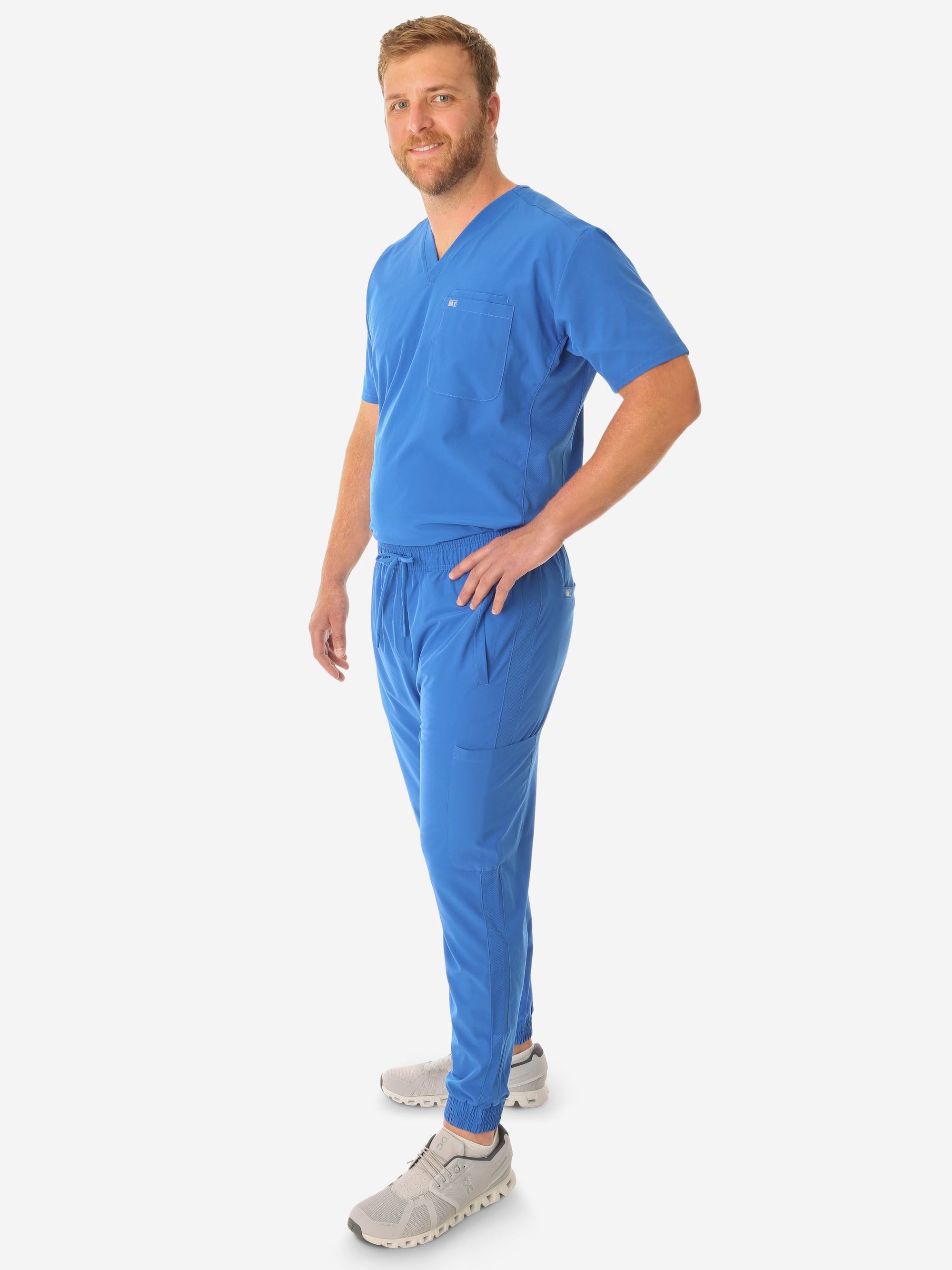 Man in Royal Blue Men's Best Scrub Joggers