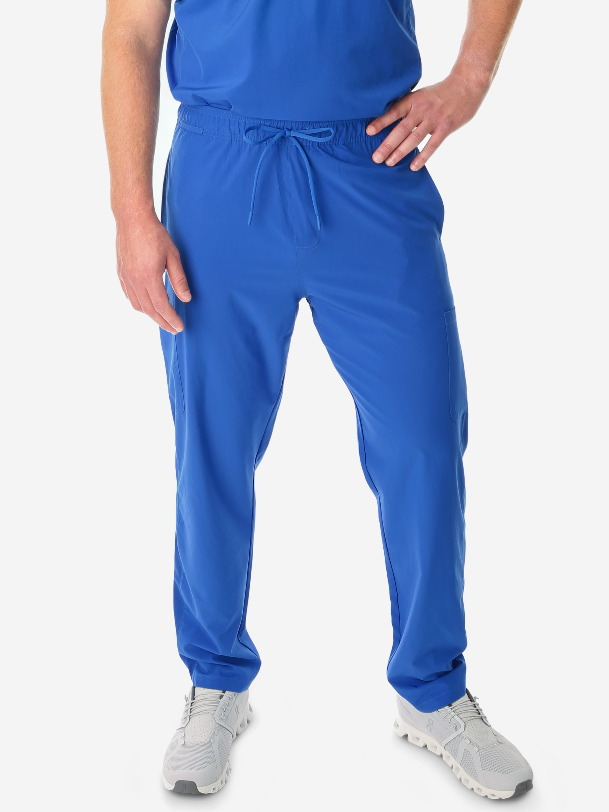 Men's 9-Pocket Scrub Pants Royal Blue Front