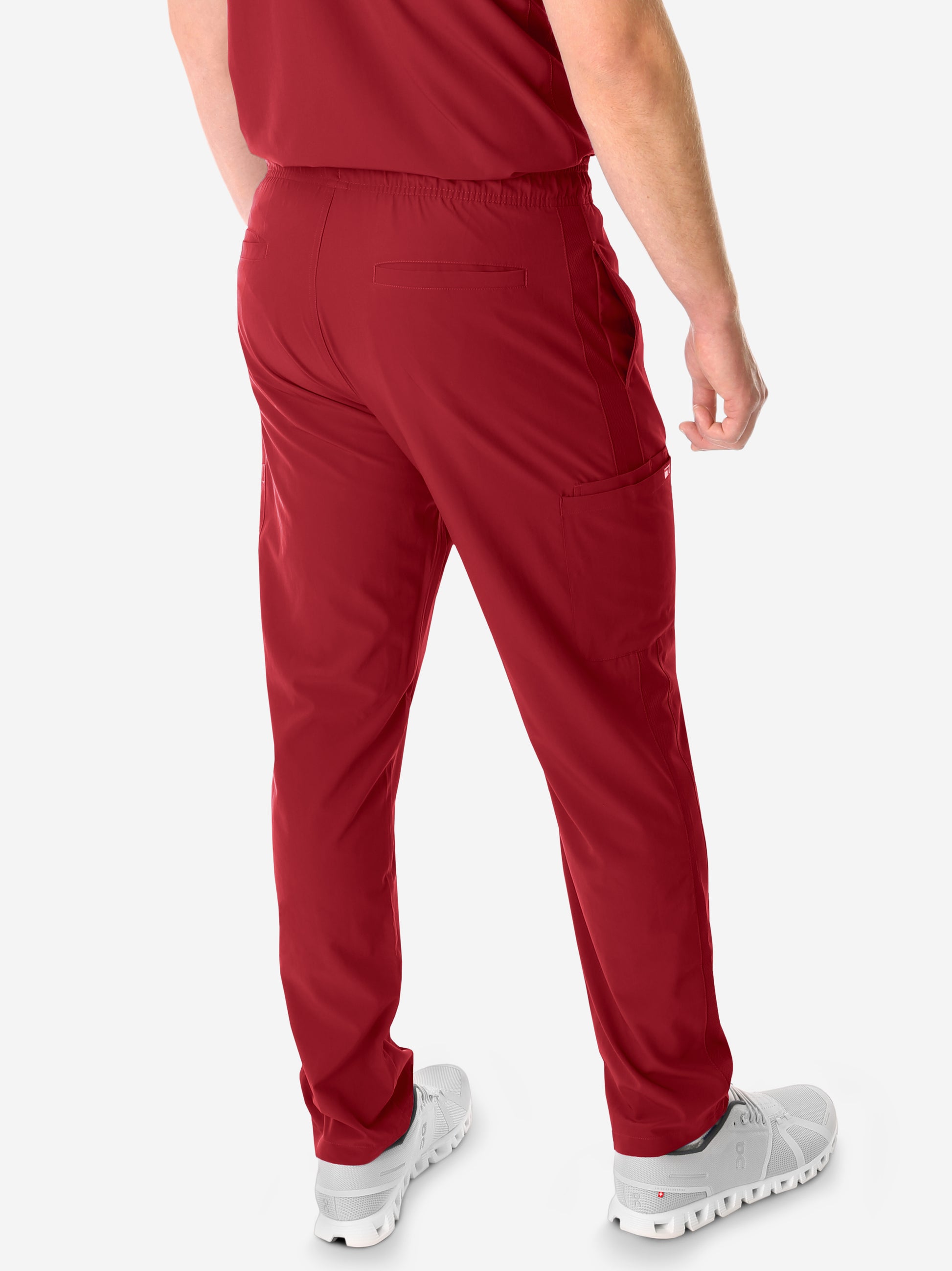 TiScrubs Bold Burgundy Men's 9-Pocket Scrub Pants Back Pants Only