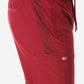 TiScrubs Bold Burgundy Men's 9-Pocket Scrub Pants Closeup Mesh Stripe and Cargo Pocket Side View